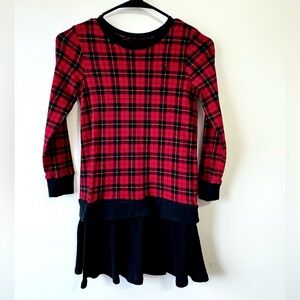 Polo by Ralph Lauren Girl’s Red and Black Plaid Long Sleeve Dress